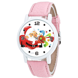 trendha Fashion Christmas Santa Claus Blowing Suona Pattern Cute Watch Leather Strap Men Women Quartxz Watch