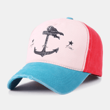 elvesmall Unisex Make-Old Pirate Ship Anchor Pattern Ivy Cap Outdoor Suncreen Baseball Hats Stretch Fit Cap