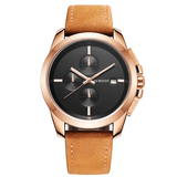 trendha OCHSTIN GQ059A Genuine Leather Casual Style Men Wrist Watch Calendar Quartz Watch