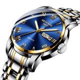 trendha BELUSHI 556 Full Steel Band Business Style Calendar Quartz Watch Waterproof Luminous Display Men Watch