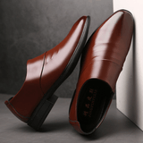 elvesmall Men Microfiber Non Slip Slip on Business Formal Shoes