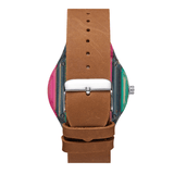 trendha Fashion Colorful Case Dial Leather Strap Creative Style Casual Men Watch Quartz Watch