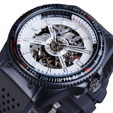 trendha Forsining GMT963 Fashion Men Watch Silicone Band Automatic Casual Mechanical Watch