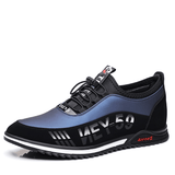 elvesmall Men Microfiber Leather Breathable Soft Bottom Non Slip Elastic Laces Casual Business Shoes