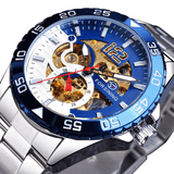 trendha FORSINING TM366G Fashion Men Automatic Watch Business Stainless Steel Strap Mechanical Watch