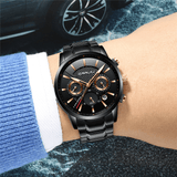 trendha CRRJU 2212 Waterproof Calendar Men Watches Fashionable Stainless Steel Strap Quartz Watch