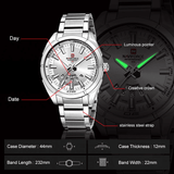 trendha NAVIFORCE 9038 Waterproof Calendar Men Wrist Watch Luminous Display Full Steel Clock Quartz Watches