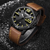 trendha DOM Men Luxury Sport Wristwatch Men Watch Leather Strap Business Waterproof Quartz Watch