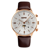 trendha SKMEI 9117 Business Style Waterproof Men Wrist Watch Leather Strap Quartz Watches