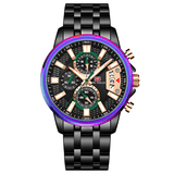 trendha MINI FOCUS MF0352G Multifunction Colorful Waterproof Quartz Watch Date Display Full Steel Men Watches
