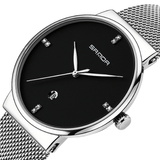 trendha SANDA P210 Men Watch Fashion Simple Dial Stainless Steel Strap Male Quartz Wrist Watch