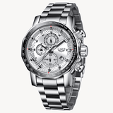 trendha LIGE 9902 Multifunction Chronograph Fashion Men Wrist Watch Waterproof Steel Case Quartz Watch