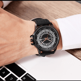 trendha Fashion Casual Roman Numerals Creative Dial Date Display Leather Strap Men Quartz Watch