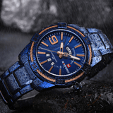 trendha NAVIFORCE 9117 Waterproof Men Wrist Watch Calendar Full Steel Quartz Watches