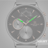 trendha NAVIFORCE 3010 Ultra Thin Casual Style Men Wrist Watch Stainless Steel Band Quartz Watch