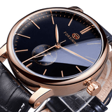 trendha Forsining GMT1164 Fashion Men Ultra-Thin Analog Genuine Leather Strap Automatic Mechanical Watch