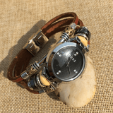 trendha Deffrun Vintage Multilayer Men Bracelet Watch Adjustable Band Alloy Case Dial Quartz Watch