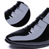 elvesmall Men Patent Leather Metal Decoration Comfy Bussiness Formal Shoes