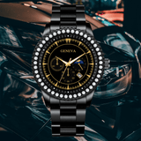 trendha Fashion Alloy Stainless Steel Calendar Strap Big Head Diamond Watch Quartz Watch