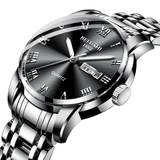 trendha BELUSHI 556 Full Steel Band Business Style Calendar Quartz Watch Waterproof Luminous Display Men Watch