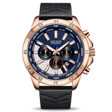 trendha MEGIR 2103 Military Chronograph Calendar Luminous Men Wrist Watch Leather Strap Quartz Watch