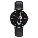 trendha Casual Style Men Watch Cartoon Astronaut Star Ice-Cream Print PU Leather Strap Clock Quartz Watches