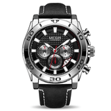 trendha MEGIR 2094 Luxury Leather Band Calendar Luminous Men Wrist Watch Quartz Watch