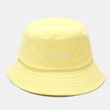 elvesmall Unisex Letter Pattern Embroidery Sun Hat Cotton Solid Color Simple Bucket Hat