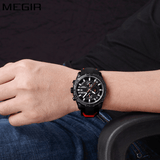 trendha MEGIR 2055 Sport Watch Men Quartz Chronograph Black Male Wrist Watch