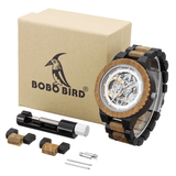 trendha BOBO BIRD R05 Men Wooden Luminous Hand Wristwatches Mechanical Watch