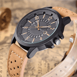trendha Fashion Causal Creative Date Display Waterproof Leather Strap Men Quartz Watch