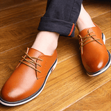 elvesmall Men Cowhide Leather Breathable Non Slip Comforty Classical Casual Business Shoes