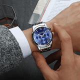 trendha KINGNUOS K-1753 Casual Style Men Wrist Watch Full Steel Quartz Watch