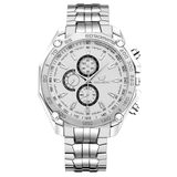 trendha ORLANDO Men Business Watch Alloy Causal Stainless Steel Three-Eye Quartz Watch