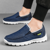 elvesmall Men Stitching Cloth Warm Comfy Elastic Slip-On Sport Casual Flat Shoes