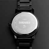 trendha SKMEI 1260 Luminous Display Fashion Men Week Month Display Waterproof Stainless Steel Strap Quartz Watch