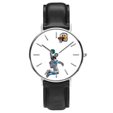 trendha Casual Style Men Watch Cartoon Astronaut & Earth Print PU Leather Strap Clock Quartz Watches