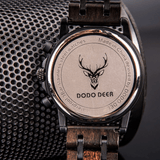 trendha DODO DEER D07 Retro Wooden Luminous Date Display Quartz Watch Wristwatch with Gift Box