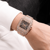 trendha Fashion Elegent Causal Big Dial Steel Band Diamond Men Quartz Watch