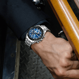 trendha SKMEI Stainless Steel Band Men Watch Running Seconds Chronograph Waterproof Business Quartz Watch