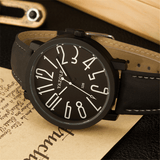 trendha Yazole 326 Fashion Casual Men Watch Large Dial 3ATM Waterproof Luminous Pointers Leather Strap Quartz Watch