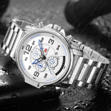 trendha MINIFOCUS 0229G Full Steel Business Style Men Wristwatch Calendar Multifunction Quartz Watch