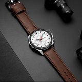 trendha VA VA VOOM VA-216 Fashion Men Watch 3ATM Waterproof Date Display Leather Strap Quartz Watch