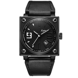 trendha Oulm Fashion Square Luminous Pointer Genuine Leather Strap 3ATM Waterproof Men Quartz Watch Wristwatch