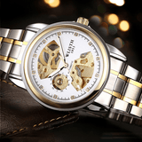 trendha WLISTH 1001 Business Diamond Steel Strap Skeleton Luminous Display Men Waterproof Automatic Mechanical Watch