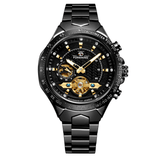 trendha FORSINING FSG8204 Fashion Men Automatic Watch Luminous Display Waterproof Stainless Steel Strap Mechanical Watch