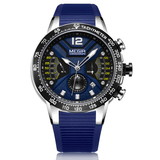 trendha MEGIR 2106 Luminous Dial Calendar Chronograph Silicone Strap Men Waterproof Sports Quartz Watch