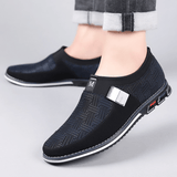 elvesmall Men Breathable Non Slip Comfy Soft Bottom Slip on Casual Business Loafers Shoes