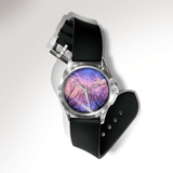 trendha MISS WHITE Casual Watercolor Night Starry Sky Pattern Dial PVC Band Unisex Quartz Watch Wristwatch
