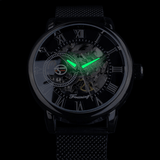 trendha Forsining GMT1040 Fashion Men Automatic Watch Luminous Display Transparent Mesh Mechanical Watch